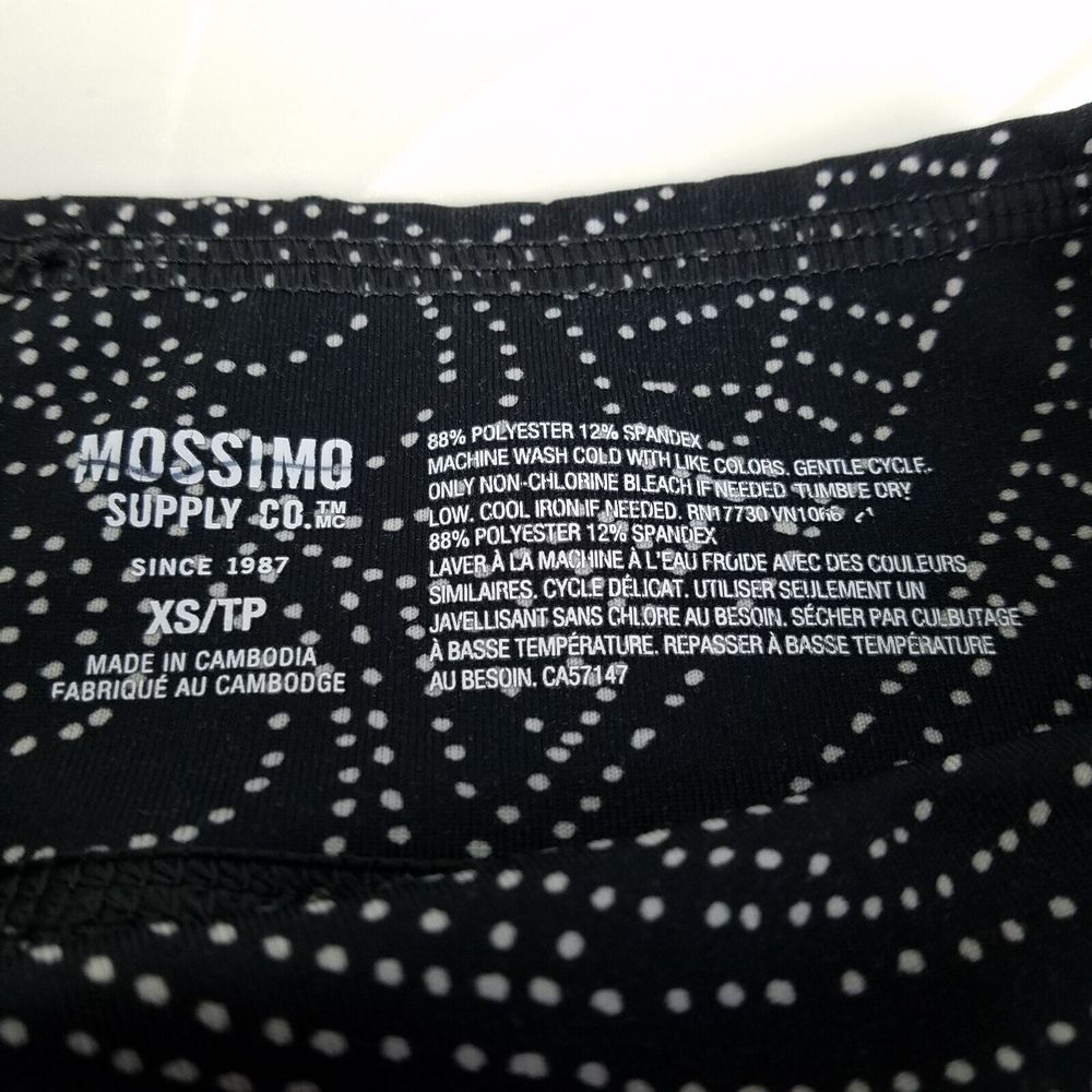 Mossimo Leggings Womens XS Black Low Rise Geometric Print Pants W22 x L28 - Picture 4 of 9